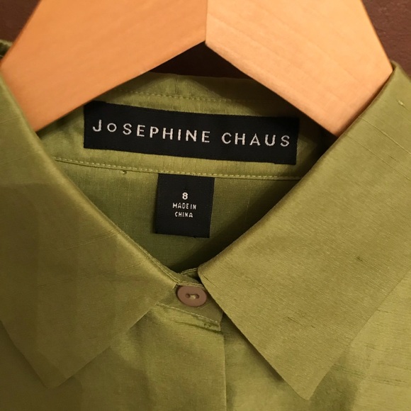 🆕 Josephine Chaus Lime Green Silk Blouse - Picture 4 of 8